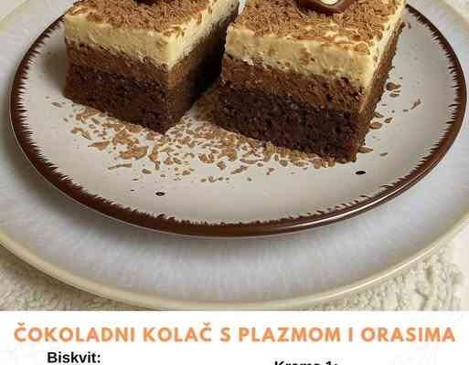Čokoladni kolač s plazmom i orasima