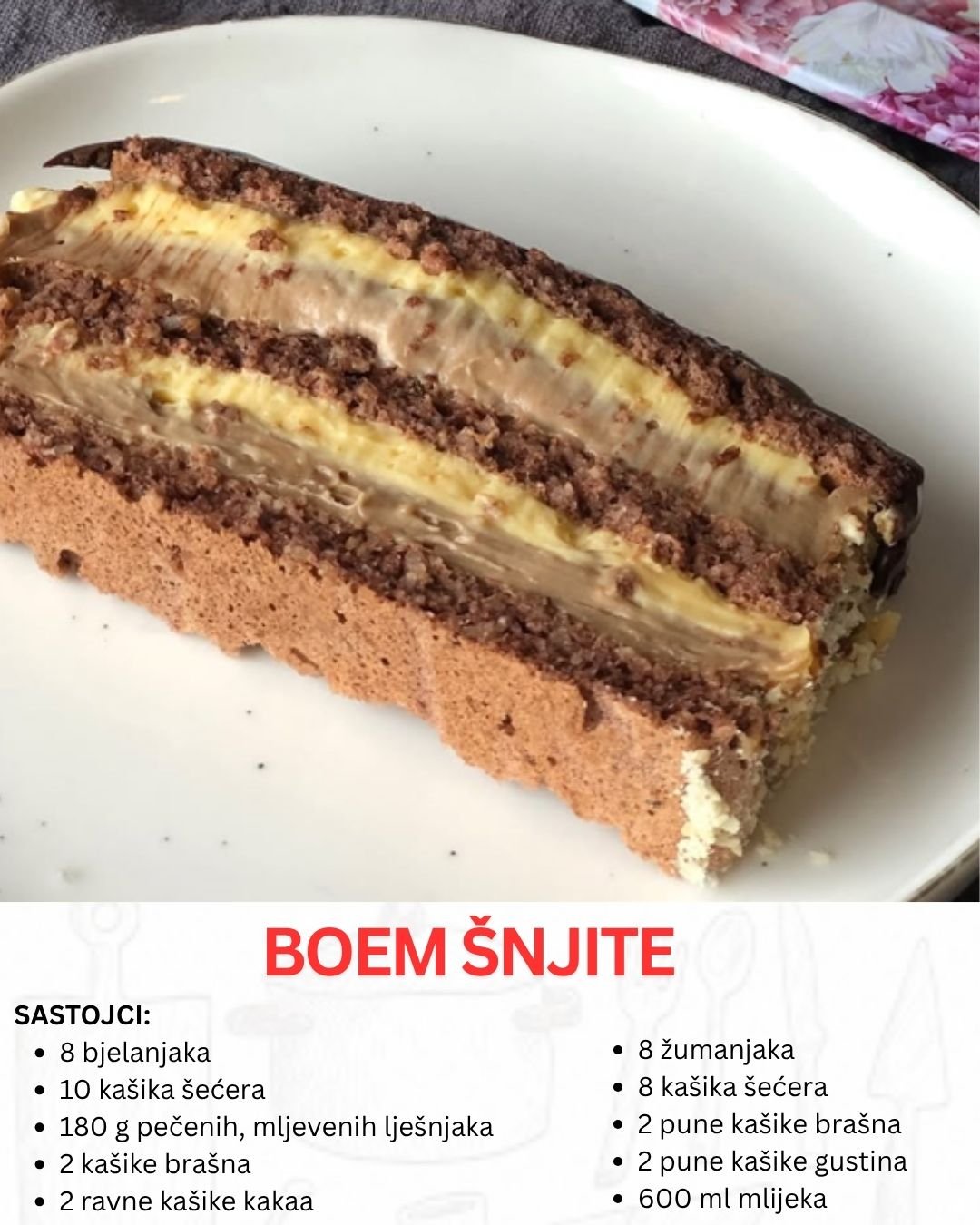 Nećete vjerovati koliko je kremasta! – Boem šnit torta topi se u ustima!