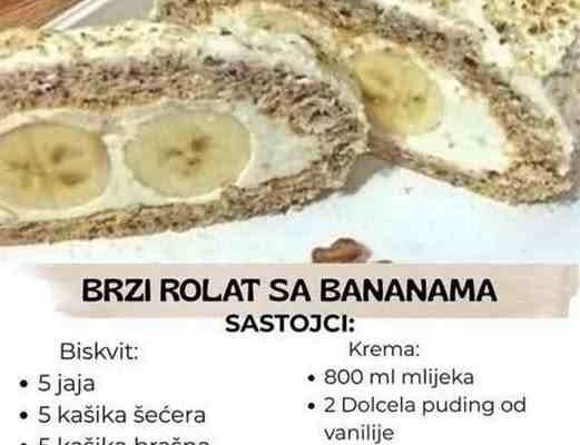 KO VOLI SLADOLED, OBOŽAVAĆE OVO: Brzi rolat sa bananama koji se topi u ustima!