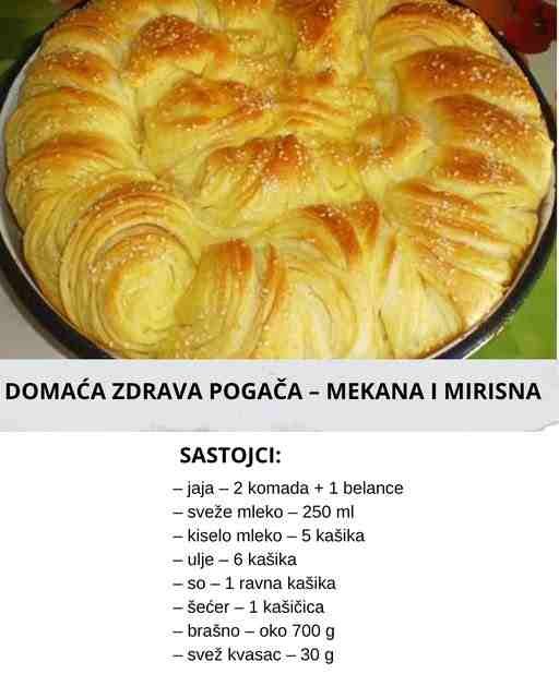 DOMAĆA ZDRAVA POGAČA – MEKANA I MIRISNA