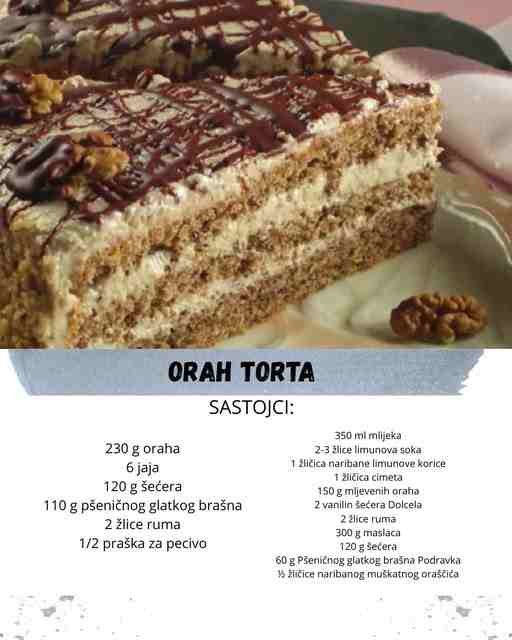 SPOJ KLASIČNOG I NOVOG: Savršena orah torta sa nežnom aromom cimeta i ruma..