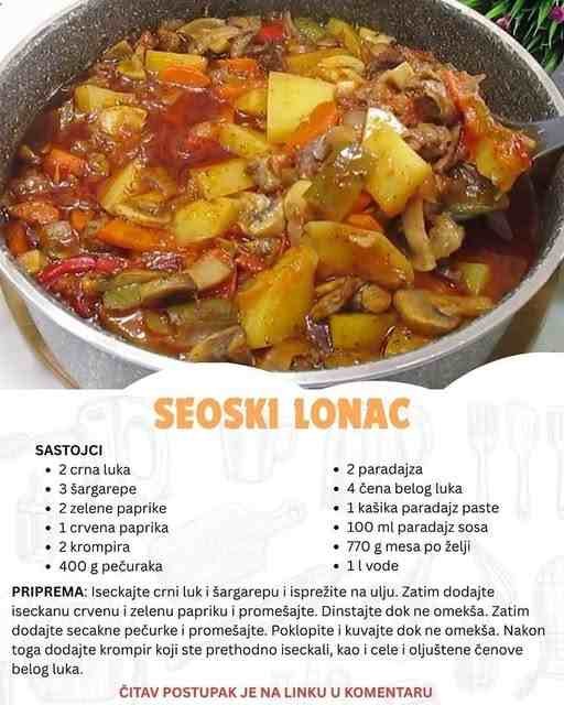 SEOSKI LONAC: Raznovrsno povrće i meso ga čine neodoljivim, a količina je dovoljna da se jede 2 dana