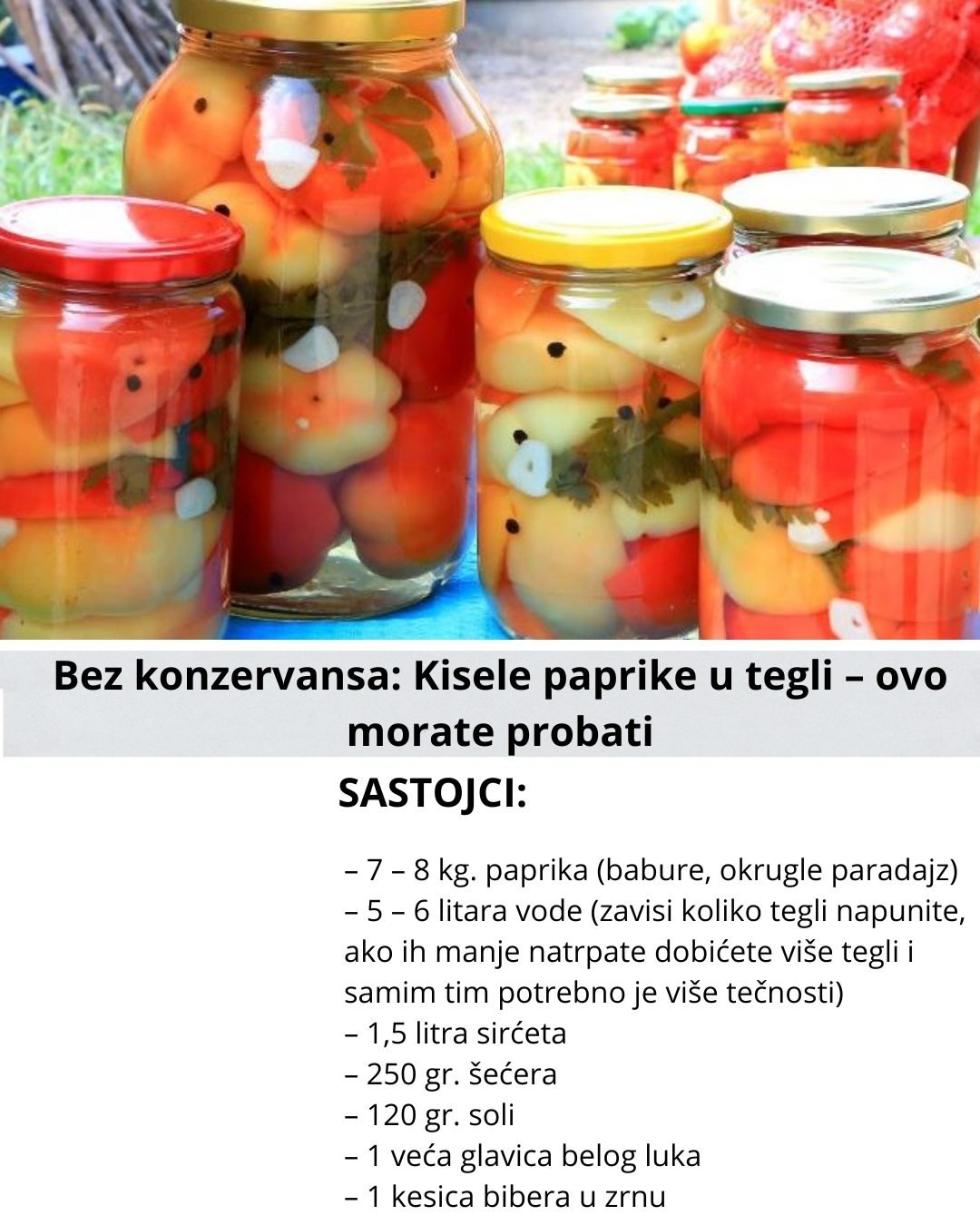Bez konzervansa: Kisele paprike u tegli – ovo morate probati