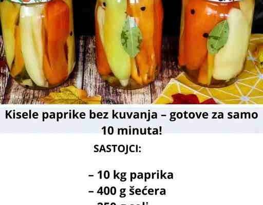 Kisele paprike bez kuvanja – gotove za samo 10 minuta!