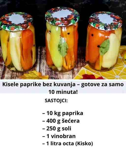 Kisele paprike bez kuvanja – gotove za samo 10 minuta!