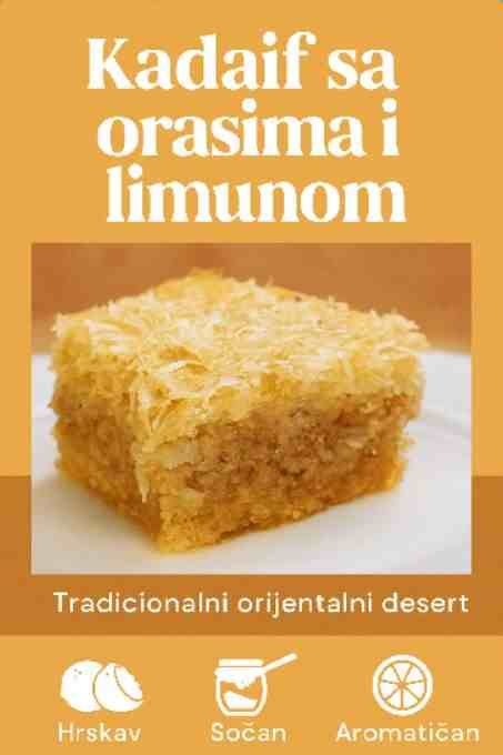 Kadaif recept – hrskava poslastica sa orasima i limunovom agdom
