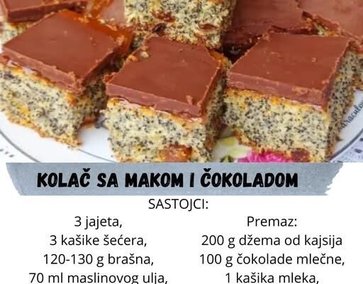 Kolač sa makom i čokoladom: Jedan sitni detalj čini ga savršenim!