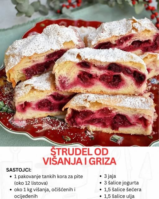 Štrudel od višanja i griza – Sočan, kremast i jednostavan za pripremu!
