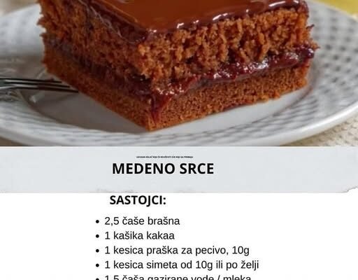 Medeno srce je spas za domaćice! Savršeno brz kolač bez mleka i jaja – mera na čaše