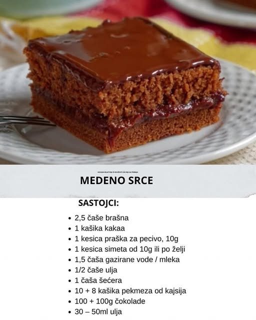 Medeno srce je spas za domaćice! Savršeno brz kolač bez mleka i jaja – mera na čaše