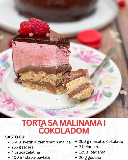 T0RTA SA MALINAMA I Č0K0LAD0M KA0 IZ P0SLASTIČARNICE