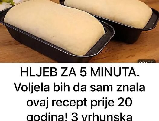 DOMAĆI HLJEB ZA PAR MINUTA. Voljela bih da sam znala 0vaj recept prije 2O godina! 3 vrhunska recepta