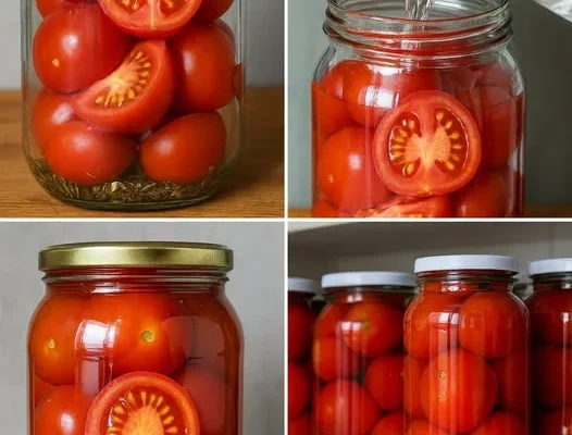 Priprema: 1️⃣ Operite paradajz, izrežite i usitnite u blenderu dok ne dobijete kašu. 2️⃣ Sipajte u šerpu i pustite da proključa. Tokom kuhanja skidajte pjenu sa površine. Kuhajte još par minuta, zatim sklonite s vatre. 3️⃣ Sterilizirajte staklene tegle u kipućoj vodi. 4️⃣ Paradajz kašu sipajte u tegle, dodajte list bosiljka, pa dobro zatvorite. 5️⃣ Tegle stavite u veliku šerpu s kipućom vodom i pasterizirajte kako bi se stvorio vakuum. 6️⃣ Ohladite i čuvajte na tamnom i hladnom mjestu. Savjeti za uspjeh: ✔ Birajte zrele i čvrste plodove – daju najbolji ukus. ✔ Ako se promijeni boja, miris ili ukus – teglu odmah bacite. ✔ Vakuum zatvaranje je ključno za dugotrajnost. ✨ Na ovaj način imat ćete domaći paradajz uvijek pri ruci – idealan za brzi sos, supe, variva i razne začine tokom cijele godine.
