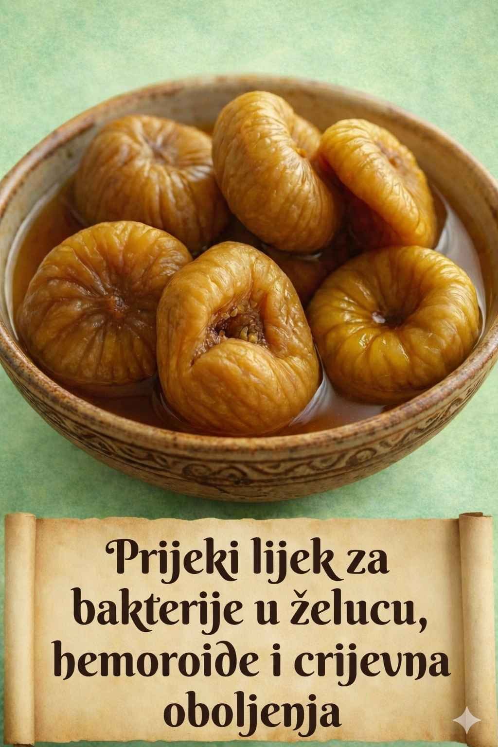 Važna napomena Ovo je prirodan i tradicionalan način, ali ne zamjenjuje medicinski tretman. Osobe sa hroničnim bolestima, posebno dijabetesom, treba da se prije redovne upotrebe posavjetuju s ljekarom. Zaključak Suve smokve su prirodni dar koji, kada se koriste umjereno, mogu doprinijeti zdravlju probavnog sistema i opštem osjećaju vitalnosti.