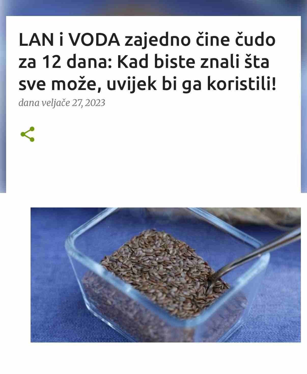 Nanesite ovaj rastvor lanenog sjemena na očišćeno lice i vrat pomoću štapića za uši. Ne morate brinuti oko izbjegavanja predela očiju, slobodno rastvor nanesite i tamo. Kada se maska osuši na vašem licu, ponovo namažite. Ovu proceduru ponovite pet puta. Efekti maske od lanenog sjemena: (Tekst se nastavlja ispod) – Podiže crte lica, tonira i zateže kožu – Umanjuje široke pore – Hidrira kožu – Služi i kao piling za kožu – Smanjuje višak sebuma na masnoj koži – Pomaže sprječavanju formiranja akni i uklanjanju bubuljica sa lica – Usporava stvaranje bora i eliminiše stvaranje tankih linija na licu jer ima svojstva koja intenzivno usporavaju starenje