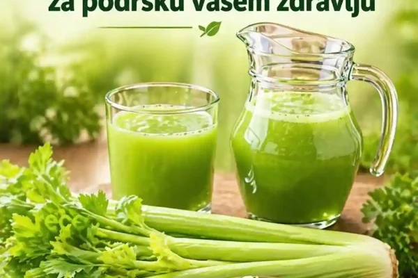 Pomaže u zaštiti ćelija od oštećenja Podržava imunološku funkciju 🛡️ 🍽️ 4. Pomaže probavi Sok od celera može: Podržati zdravlje crijeva Smanjiti nadutost Pomoći probavi zbog prirodnih vlakana 🧬 5. Podržava funkciju jetre Iako NE “čisti” organe trenutno (kao što neki tvrde), celer može: Podržati prirodne procese jetre Pomoći tijelu da održi ravnotežu ⚙️ Kako djeluje Celer sadrži: Vodu + elektrolite → održava tijelo hidriranim 💧 Antioksidanse → smanjuju upalu 🔥 Biljne spojeve (fitohemikalije) → podržavaju cjelokupne tjelesne funkcije 👉 Umjesto “trenutne detoksikacije”, on podržava prirodni sistemi vašeg tijela tokom vremena 🥤 Kako napraviti sok od celera kod kuće Sastojci: 4–5 svježih stabljika celera 🥬 Opcionalno: sok od limuna 🍋 Koraci: Temeljito operite celer Izmiksajte ga ili iscijedite Procijedite po potrebi Pijte svježe (najbolje ujutro) ⚠️ Važna napomena Sok od celera nije lijek za bolesti Najbolje ga je koristiti kao dio uravnotežene prehrane Osobe s problemima s bubrezima ili koje uzimaju lijekove trebaju se konsultovati s ljekarom